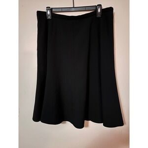 Investments Petites Black A Line Skirt Size 16P Knee Length Zipper Closure euc